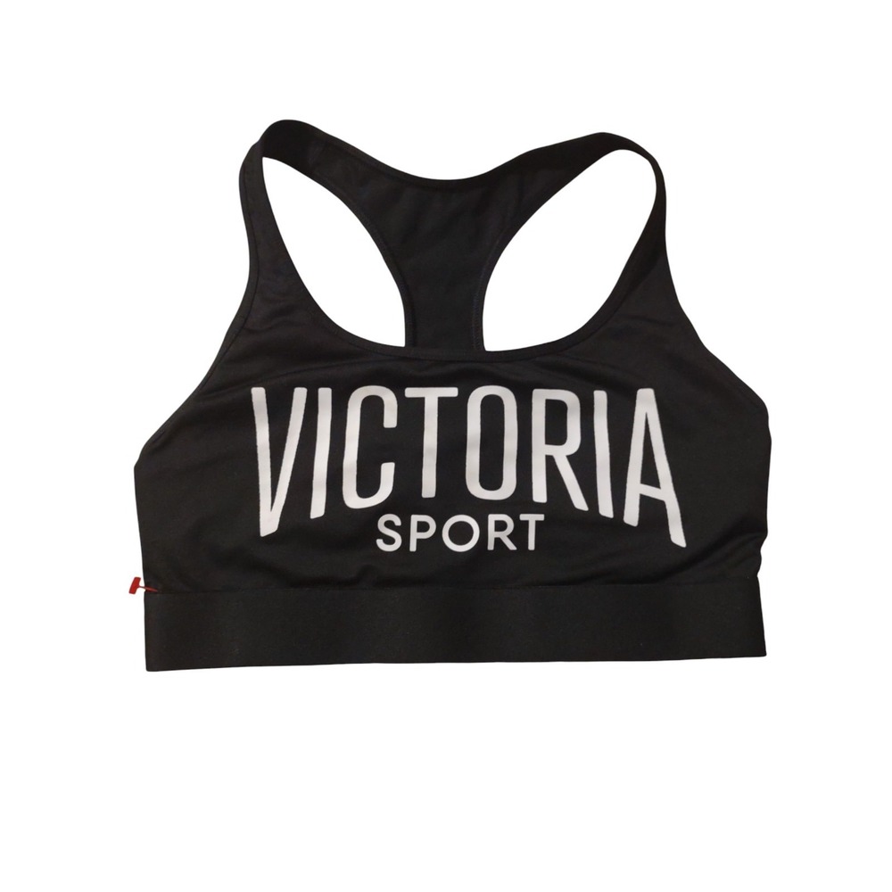 Victoria's Secret VICTORIA SPORT logo black medium-support racerback sport bra S